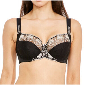 Fantasie Bra Size 32FF Elodie Underwire Side Support Black FL2182 Embroidered